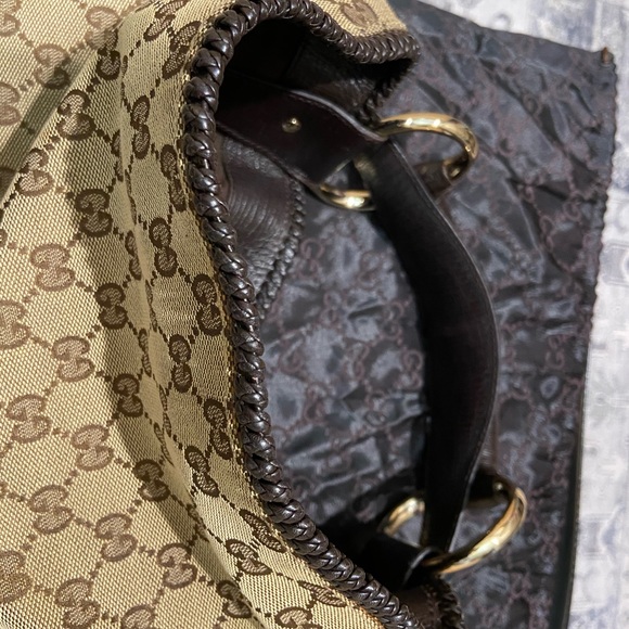 Authentic Gucci GG Canvas Horsebit Large Hobo - Picture 8 of 15